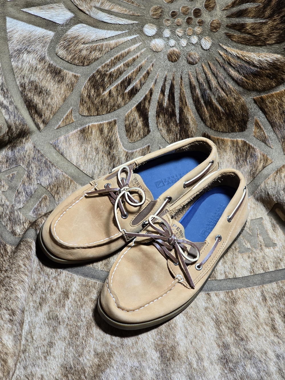 Used Sperry Boy's 5 Tan Boat Shoes - Classic Leather Deck Shoe